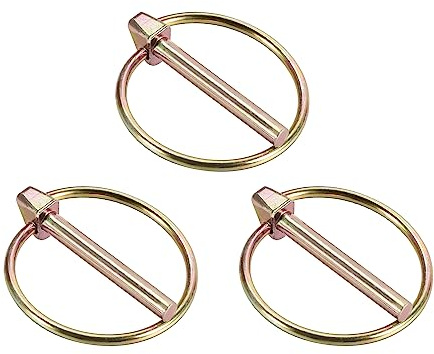 QUARKZMAN 3Stk Sicherungsstift mit Ring 4.5 x 36mm Gelb Verzinkt | Sortiment Dübel Kit, Für Montage und Reparatur