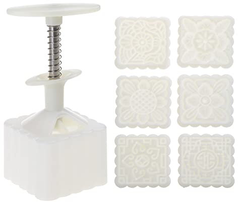 Generic Plastic Mooncake Mold 100g Flower Square Stamps Biscuit Cookie Cutter Mould DIY