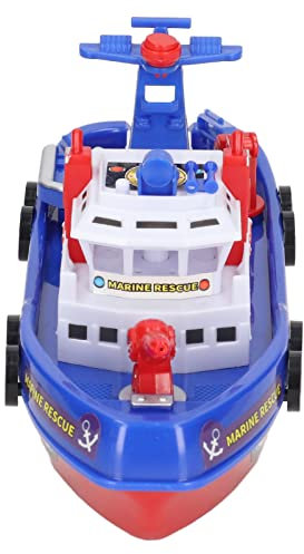 Barca dei Pompieri Giocattolo da Bagno Spruzzo d'Acqua Automatico Musica Educativa Luce