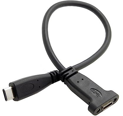 xiwai Typ-C-Buchse Kabel USB-C USB 3.1 Typ C Stecker auf Buchse Verlängerungsdatenkabel mit Panel-Montage-Schraubenloch