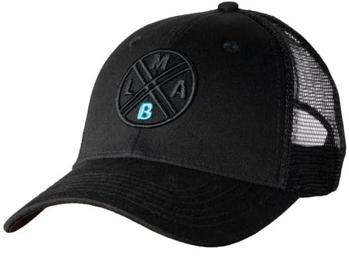 LMAB Trucker Cap, Angler Kappe, Angelbekleidung, Fishing Cap, Angelmütze, Hut (All Black)