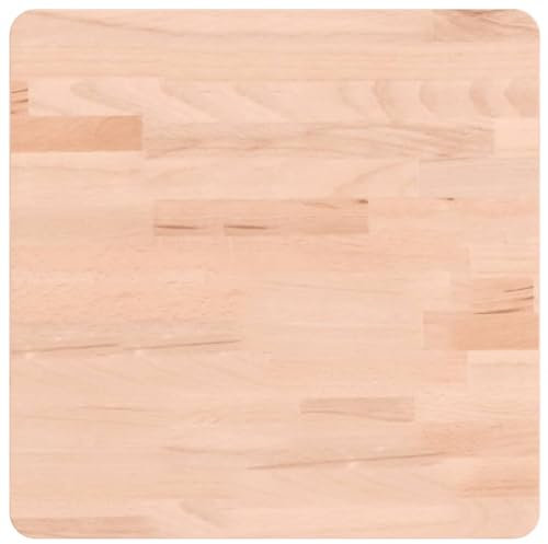 vidaXL Tischplatte, Quadratisch Holzplatte mit 4 abgerundeten Ecken, Holztischplatte Ersatzplatte für Couchtisch, Massivholztischplatte Platte, 40x40x4 cm Massivholz Buche