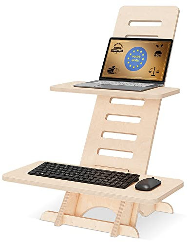 CAWI Stehschreibtisch Aufsatz | Stehpult Holz| Standing Desk | Ständer | Schreibtischaufsatz Holz | Stehpulte | Standsome Stehschreibtisch | Steh Schreibtisch | Made in EU