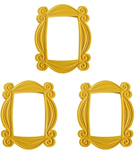 CENMEN 3X de Puerta Monica Hecho Una Mano Marcos de Fotos de Madera Amarilla Decoración del Hogar Coleccionable Colección Cosplay Regalo
