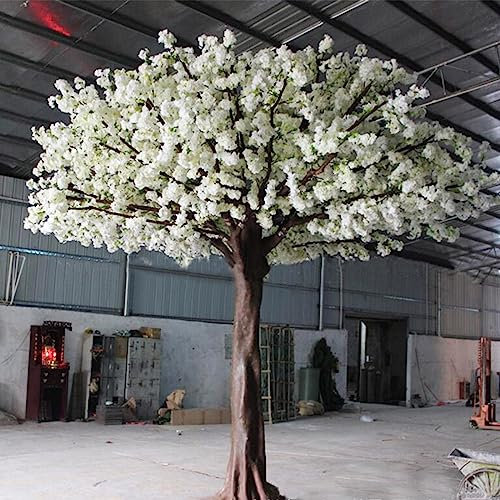 SCHAAN Albero di ciliegio Artificiale, Albero in Fiore, Decorazione di Fiori di ciliegio, ciliegio piangente, Albero di Simulazione in Fiore Rosso, Alberi Artificiali da Esterno 1x0,6 m/3,3x2 Piedi