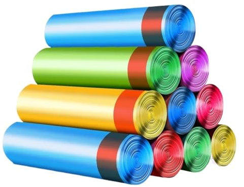 Haushaltsfarbe Müllsack Verdicktes Zugseil Tragbarer automatischer Verschluss Einweg-Küchen-Plastikbeutel (Color : 15PCS, Size : 2Rolls)