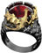 Bague Dragon Ailes Pierre Rouge, Bague Griffe Dragon Strass Pour Hommes, Bague Dragon Gothique Cristal Rouge Bijoux D'animaux Dragon Hip Hop, Bague D'aile Dragon Rubis Rouge (54)