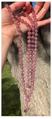 Natural Madagascar Rose Quartz 8mm 108 Mala Beads, Spiritual, Meditation Beads, Reiki, Japa Mala, Buddhist Prayer Beads, Yoga Bracelet, Healing Beads