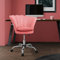 ML-Design Bürostuhl aus Samt, Rosa, Metallgestell, Polsterstuhl mit Rückenlehne, höhenverstellbar, 360° Drehstuhl mit 5 Rollen, Gepolsterter Muschel-Sessel, Ergonomischer Schreibtischstuhl für Büro
