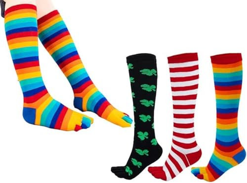 ACMEDE 4 Paar chaussettes d'orteils Mi-bas Femme 5 doigts Chaussettes en coton Micro Compression Chaussette à Doigts à hauteur Chaussettes de sport longues Baskets Mi-bas avec orteils,EU 35-40