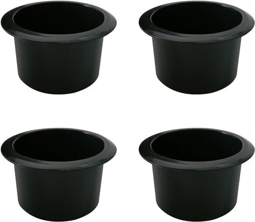 RUIAN Ersatz für Couch-Getränkehalter, 4 Stück, schwarz, 10,9 cm Außengröße, 8,5 cm Innendurchmesser, passend für Sofa, Liege, Boot, Wohnmobil, Tischöffnungen