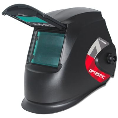 Pantalla de Soldadura Electrónica OPTIMATIC 150 FLIP-UP, Careta Ajustable con Oscurecimiento DIN 9-13, Sistema Abatible para Soldar y Amolado, Máscara Profesional, Filtro 1/1/1/2, MMA, TIG, MIG.