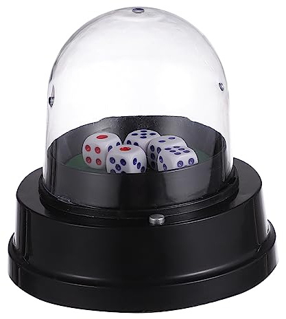 KOMBIUDA Elektrischer Würfelbecher 1 Satz aus Kunststoff Schwarz | Würfeln, Tragbar und Leicht zu Reinigen, für Backgammon und Würfelspiele