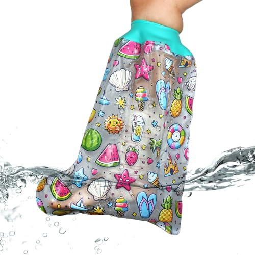 DOJA Barcelona | Protector Escayola para Pie | Niños | 455x355mm |Funda Impermeable de PVC Con Cierre Silicona | Cubre Escayola Pie Niño Adulto o Adolescente | Resistente al Agua Para Ducha o Piscina