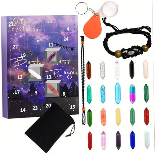 Kristall -Adventskalender, 24 Tage Weihnachten Countdown -Kalender, Crystal Advent Calender Kit, Style 2 Gemstone Advent Calender