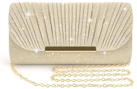 BELICOO Clutch für Damen, Paillettenumschlag, Clutch, Handtasche, Abendtaschen mit abnehmbarer Kette, Glitzer-Clutch für Hochzeit, Brautball, Party