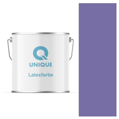 Q UNIQUE Latexfarbe 5L (ca.35m2) Malve Innenfarbe Wandfarbe Deckenfarbe Klasse 3 Mattfarbe Scheuerfest Hohe Deckkraft