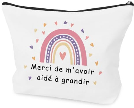 Atsem Cadeau Merci Maitresse d'école Fin d'Année Idée Maîtresse Cadeau Remerciement Nounou Fin de Contrat Noel Noël Merci Mamie Maman Nounou Cadeaux Remerciements Atsem Femme Trousse de Toilette