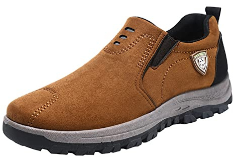 Chanpning Chaussures de Marche sans Lacets Homme Baskets Pieds Larges Casual Chaussure de Randonnée Basses Homme Slip-ins Antidérapantes Multisports Outdoor pour Pieds Enflés