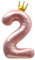 Vthoviwa Krone Luftballon Zahlen 2 Rosa, Luftballon 2. Geburtstag Foil Ballon, Folienballon 2 Party Heliumtauglich – Partydeko für Geburtstag, Jubiläum, Hochzeit – Wiederverwendbar & Selbstklebend