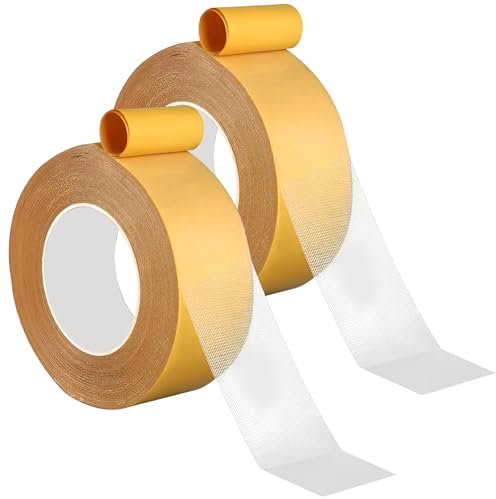 Jortmrd 2 Pezzi Nastro Biadesivo, 3 cm x 20 m Nastro Biadesivo Extra Forte, Strappabile a Mano & Rimovibile Senza Tracce per Moquette, Pareti, Imballaggi