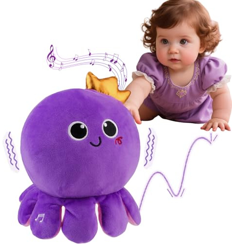Own1one Baby Spielzeug ab 1 2 3 Jahr, Musikalische Krabbelspielzeug mit Bewegungsfunktion, Oktopusse interaktive Plüschtiere, Geeignet für Jungen und Mädchen 6 8 9 10 11 12 Monate Geschenke