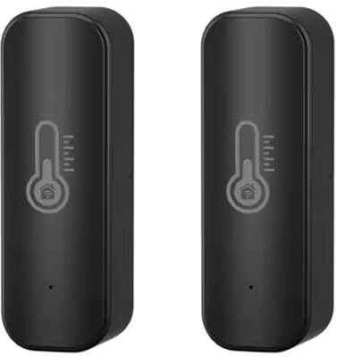 Tuya - Termómetro e higrómetro inteligente con wifi, medidor de humedad, blanco, negro, termómetro inteligente, Alexa/Google Assistant termómetro WiFi (negro)