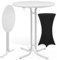 Casaria® Stehtisch mit Husse 70 cm Klappbar Schwarz Rund Holz Metall Pulverbeschichtet Wetterfest Hoch Set Bistrotisch Bartisch Garten Party Tisch