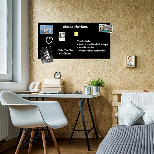 MagChalk – Selbstklebende Magnet- & Kreidetafel in 40 Größen | Schreibtafel Kinder Tafel schwarz beschreibbar, klebend abwischbar, magnetisch + 5 Magnete (70x50cm)