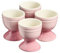 Cooks Professional Set of 4 Colourful Egg Cups | 40ml Durable Chip Resistant Ceramic Stoneware Dinnerware Graduated Design Egg Holders | Dishwasher & Microwave Safe | Pink
