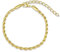 Majô London Gold-Filled Rope Chain Bracelet for Women, 18k/22k/24k Gold Bracelet, 6-8 in/15-20 cm Adjustable Length, 2mm & 3mm Width, Hypoallergenic, Classic Twisted Rope Chain