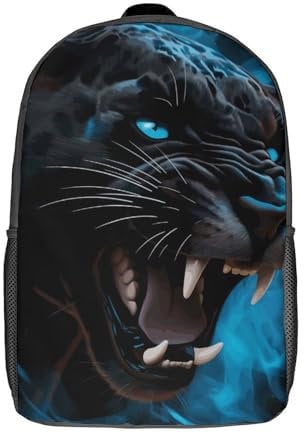 LMYmoney 3D-Spaß Coole Teenager Jungen Mädchen Tasche Black Panther Roar Rucksack Druck 3D Kinder Bagpack Grundschulkinder Schultaschen 17 Zoll