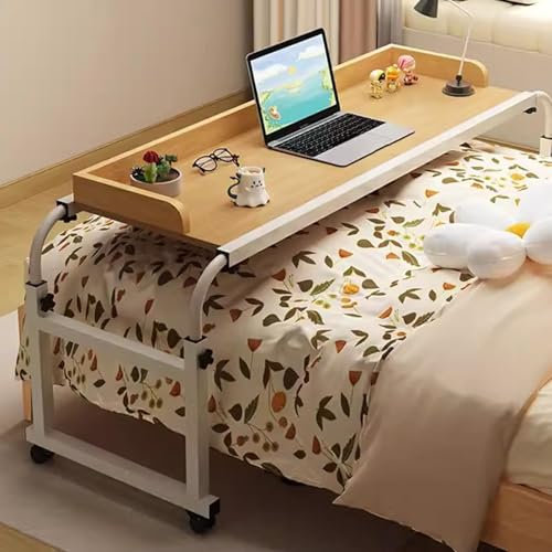 Laptop-Ständer, Computer-Ständer, Essens-Tablett, Schreibtisch, Rolltisch, medizinischer Tisch über dem Bett, höhenverstellbar, 65–95 cm, Stehtisch über dem Bett, King-Size, medizinischer Tisch mit