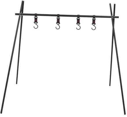 Beufee Campfire Swing Grill Stand, Portable Campfire Cooking Stand with Hooks Tripod Barbecue Grill for Outdoor Picnic Camping Cookware Party