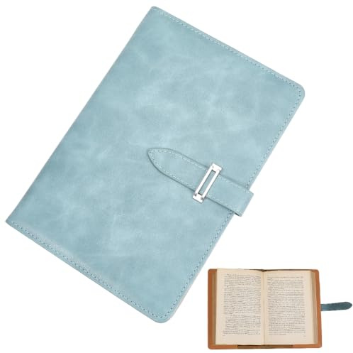 craspire Couverture de Carnet A5 en Cuir Cyan Enveloppe Imperméable Carnet Rechargeable Porte Documents d'affaires Enveloppe Couverture de Journal en Cuir Faite à la Main pour Les Amoureux des Livres