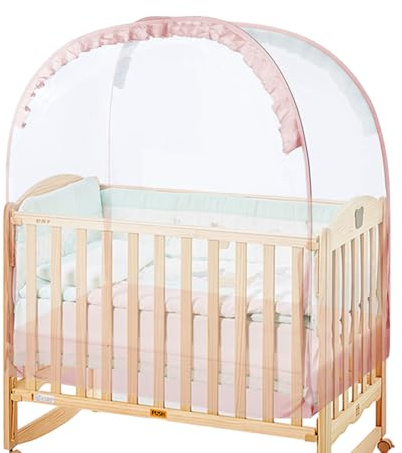 Genérico Babybett – Kinderbett | Gitterbett | Gitterbett | Netz für Kinderbetten | Abdeckung zum Schutz des Babys vor dem Herausfallen | Pop-up-Bettschutz aus atmungsaktivem Netzgewebe für Kinder