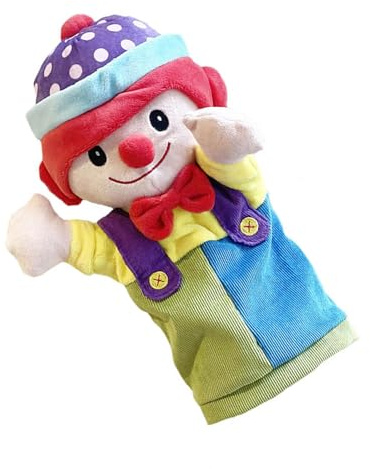 KHZen Interaktive Lern Clown Handpuppe Mit Farbenfrohem Design Fördert Rollenspielaktivitäten Und Den Wortschatzaufbau. Interaktive Lernpuppe