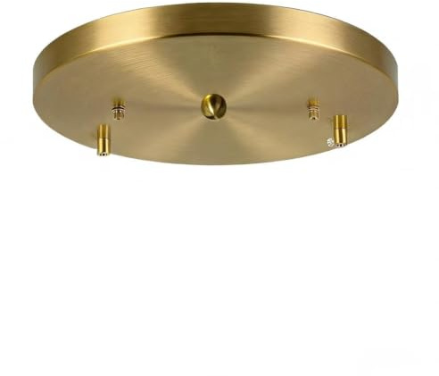 AstrizLamp 2 Agujero Embellecedor Lampara Techo 20cm Circular Roseta de Techo de Metal Dorado Hierro Cubierta Lámpara de Techo 2 vía Fijación al Techo con Accesorio para plafones, lámparas colgantes