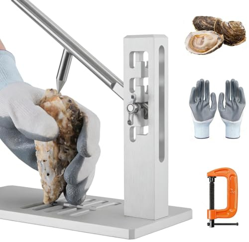 CISSIYOG Oyster Shucker, Profi Austernöffner Set Mit Handschuh und G-Clip | Meeresfrüchte Werkzeug für Restaurant und Haushalte