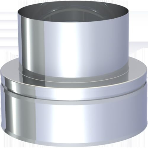 Jeremias DW-ECO 2.0 Doppelwand Edelstahl Abgassystem 200mm Übergang glatt CE zertifiziert für Öl Gas Festbrennstoffe Edelstahl L99 25mm Dämmung
