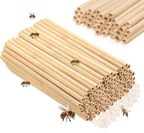 Udbrud 100 Stück Niströhren für Wildbienen, Insektenhotel Füllmaterial 20 cm Länge Durchmesser 7 mm und 9mm Nisthülsen für Insektenhotel, Schmetterlinge und Andere Insekten