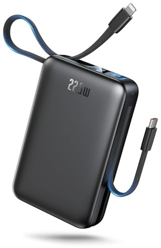 Power Bank 26800mAh, 22,5W USB C Schnellladung Powerbank für iphone mit 2 Anschlüssen & 2 integrierten Kabeln, Reise-Essential Externer HandyAkkus Kompatibel mit iPhone 17 16 15 Android Samsung Galaxy