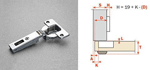 Cerniera per Anta Filo Diritto Salice art. CFA7A99 apertura 94° Ø 40 mm
