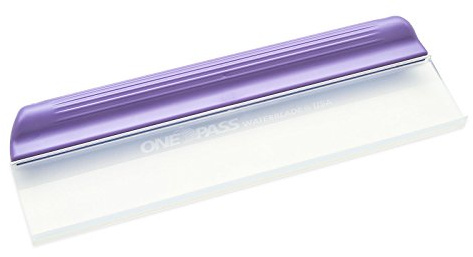 One Pass 12 Classic Waterblade Silicone T-Bar Squeegee Purple…