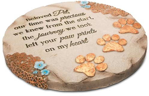 Pavilion Gift Company 19059 Light Your Way Memorial Garden Stone, 10-Inch, Beloved Pet