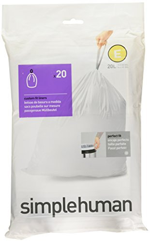 simplehuman BULK VALUE PACK code E custom fit liner 20 liter / 5.2 gallon, 240 pack