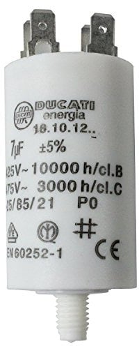 Spares2go Start Run Motor Capacitors For Samsung Appliances Microfarad 7UF (Spade Connector/Tags)