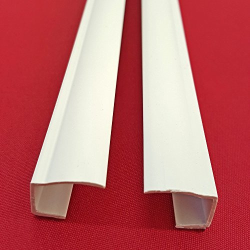 Sonnenschutz-HH 2 Stück PVC Seitenschienen Länge 210 cm selbstklebend für Klemmfix-Rollos Verdunkelungsrollo - individuell kürzbar/Montage ohne Bohren - weiß