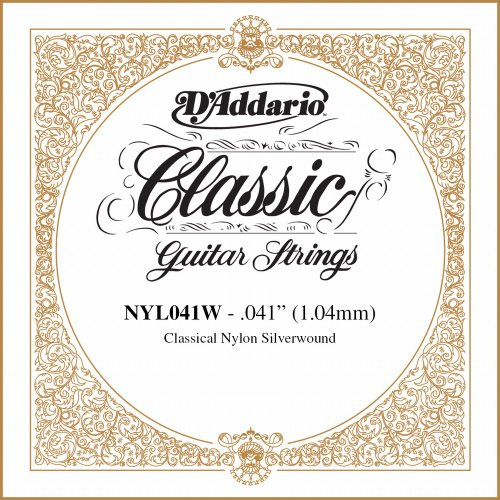 D'Addario NYL041W Einzelsaite Konzertgitarre Wound 041 silber