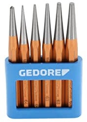 GEDORE Durchtreiber-Satz, 6-teilig, Splinttreiber-Set im PVC-Halter, gehärtet, angelassen, Stahl, Werkzeug, 8753680